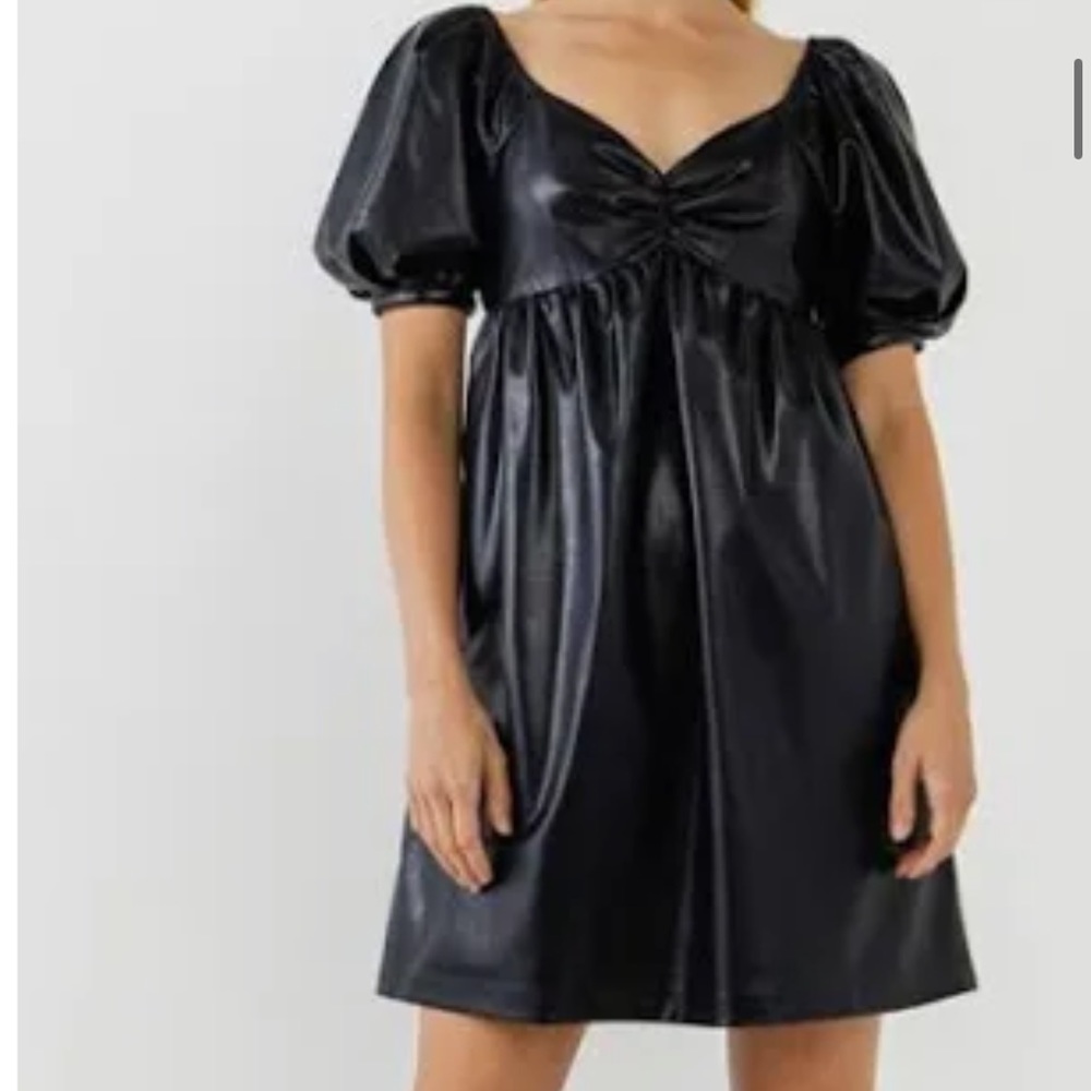 English factory small leather dress new with tags